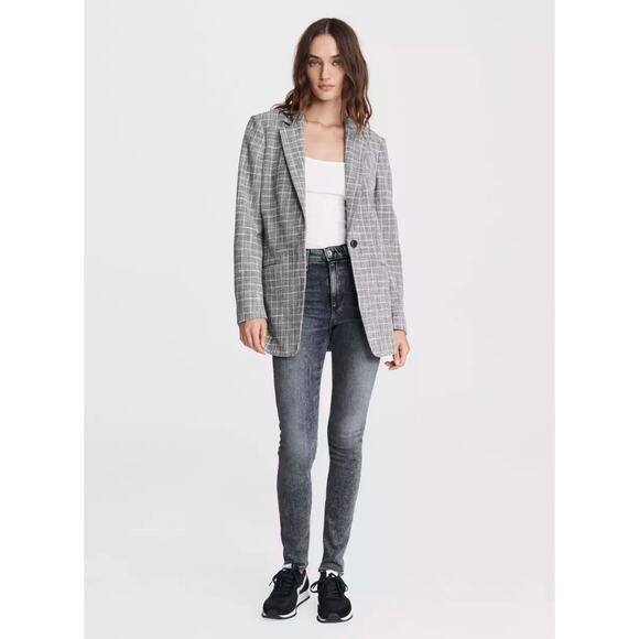 Rag & Bone Ames Deconstructed Check Cotton Relaxed Fit Blazer - Picture 4 of 16
